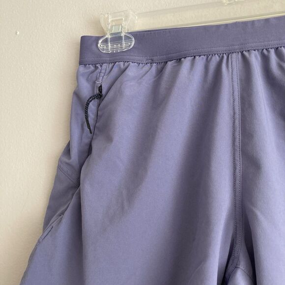 Janji Traverse 2-in-1 Running Shorts Mens Small Blue Purple Lined 7" Inseam - Picture 2 of 8
